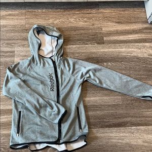 Reebok grey zip hoodie